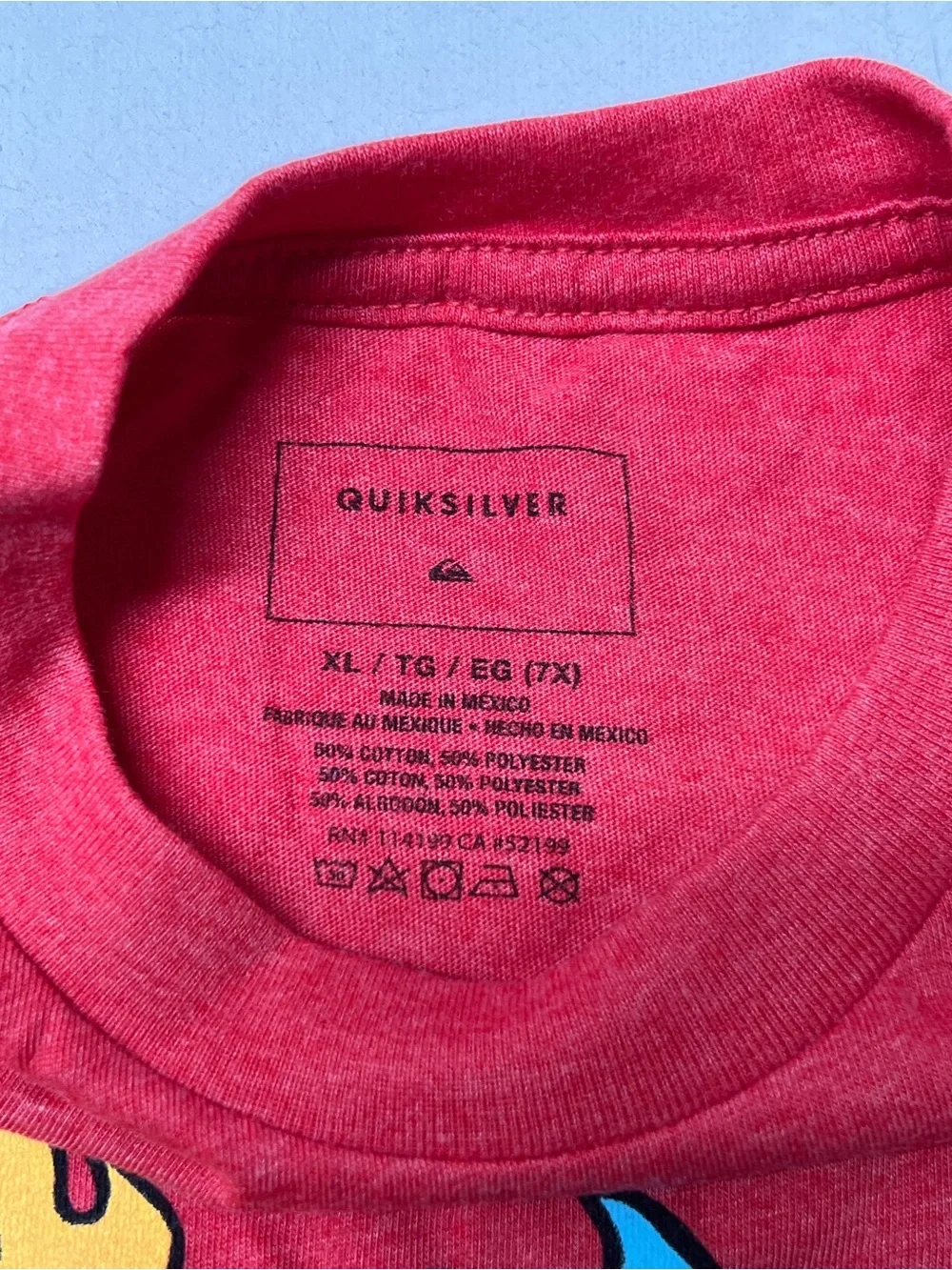 Quiksilver Red Short Sleeve Tee Dragon Graphic Little Boy Size 7X